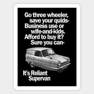 RELIANT REGAL SUPERVAN - advert Magnet